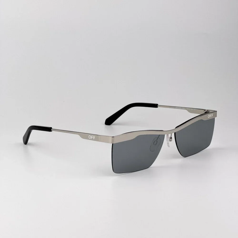 Off-White RIMINI Sunglasses – Silver Rectangle Frame Mirror |Model OERI095 7272
